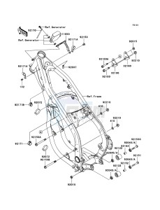 KX250 KX250R6F EU drawing Frame Fittings