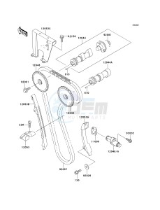 KL 650 A [KLR650] (A10-A14) [KLR650] drawing CAMSHAFT-- S- -_TENSIONER