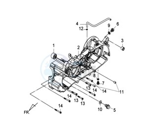 GTS 125I drawing CRANKCASE LEFT