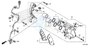 SH125ADE SH125AD UK - (E) drawing FRONT BRAKE CALIPER (ABS)