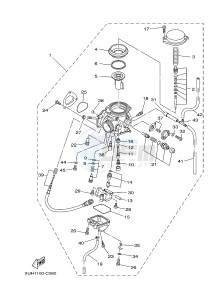 YFM350FWA GRIZZLY 350 4WD (1NSK) drawing CARBURETOR