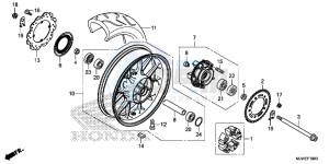 CBR500R England - (3ED) drawing REAR WHEEL