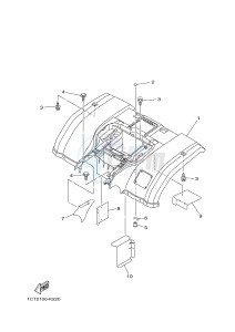 YFM450FWA YFM45FGB GRIZZLY 450 IRS AUSTRIA drawing REAR FENDER