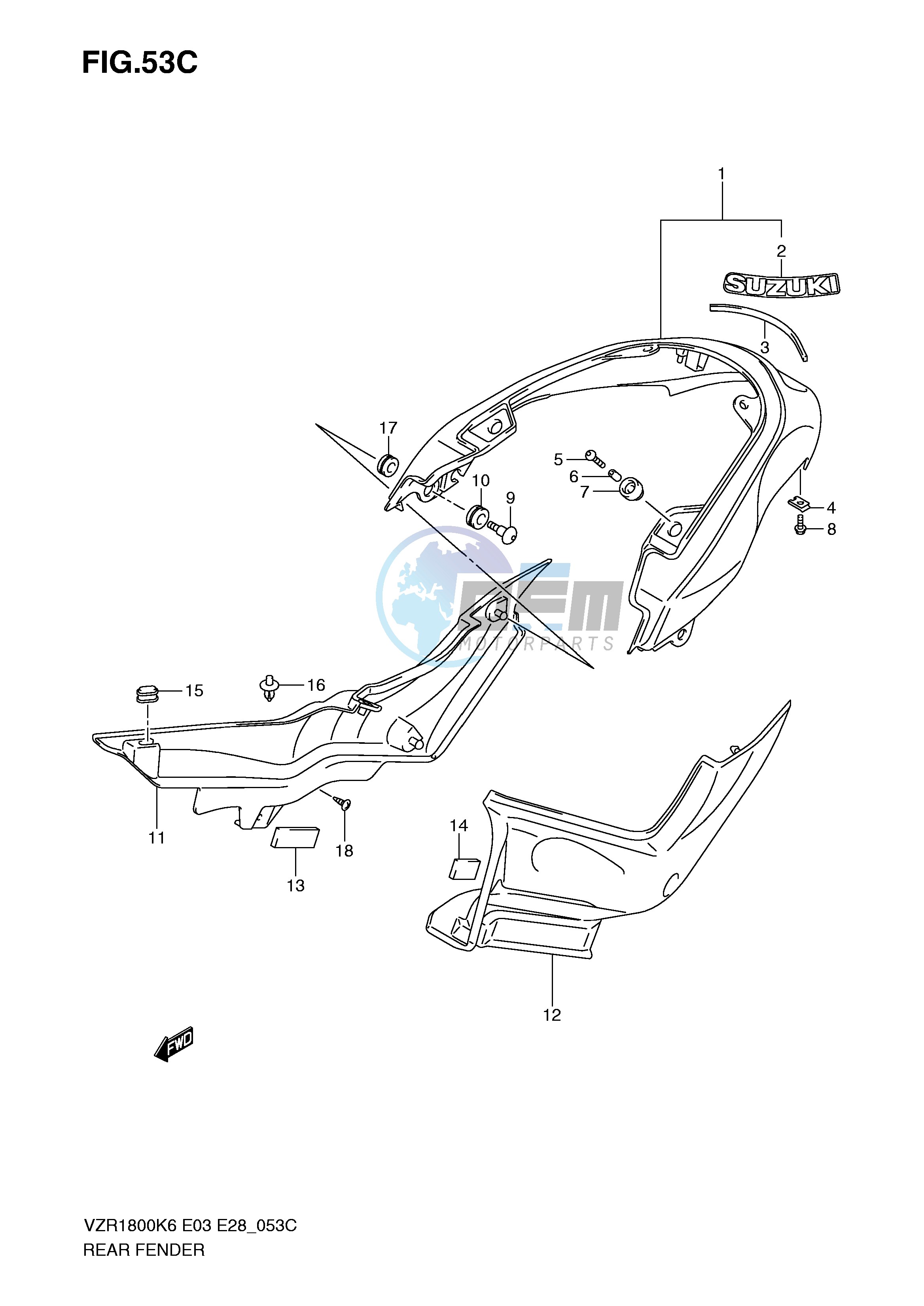 REAR FENDER (VZR1800K9 NK9)