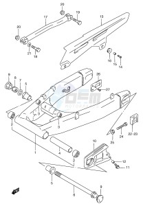 GSF1200 (E2) Bandit drawing REAR SWINGING ARM (GSF1200T V W X Y ST SV SW SX SY)