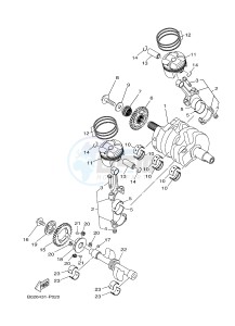 YZF-R3 YZF-R3A 321 R3 (B025) drawing CRANKSHAFT & PISTON