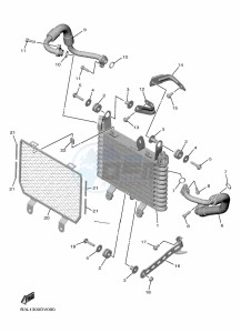 YZF1000 YZF-R1 (B3LG) drawing OIL COOLER