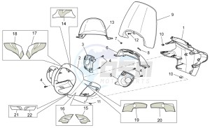 Scarabeo 125-200 Light carb. drawing Front body - Front fairing