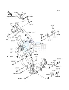 KX125 KX125M8F EU drawing Frame Fittings