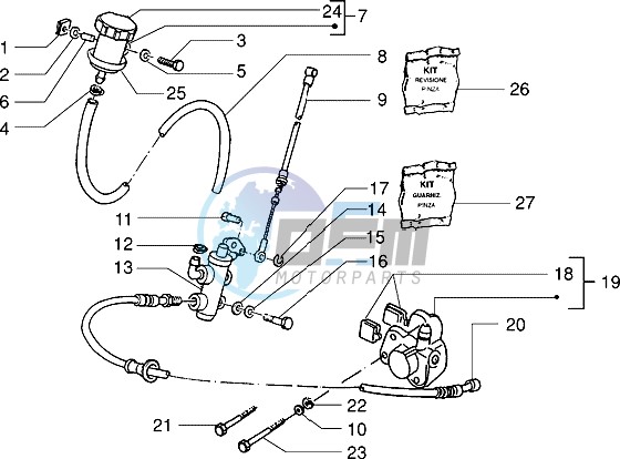 Front brake cylinder - Brake caliper (disk brake version)