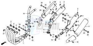 CB900F 919 drawing EXHAUST MUFFLER