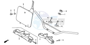 CR125R drawing HANDLE PIPE/TOP BRIDGE (CR125RL/RM/RN/RP/RR)