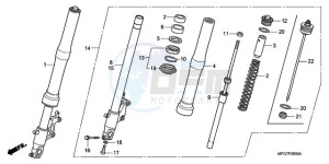 CB600F9 France - (F / CMF 25K) drawing FRONT FORK