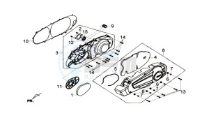 CITYCOM 300I S drawing CRANKCASE COVER LEFT