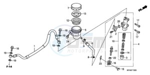 CBF1000A F / CMF drawing REAR BRAKE MASTER CYLINDER (CBF1000)