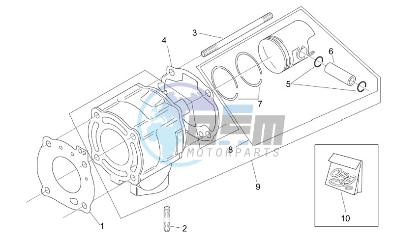 Cylinder with piston