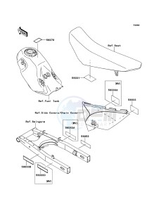 KLX125 KLX125CBF GB XX (EU ME A(FRICA) drawing Labels