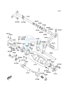 KFX400 KSF400A6F EU drawing Gear Change Mechanism