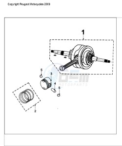 TWEET 50 V drawing CRANKSHAFT AND CYLINDER