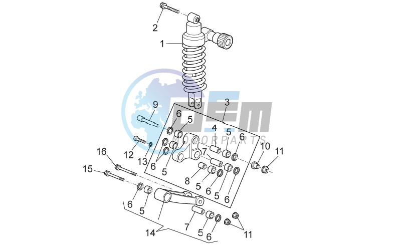 Connecting rod - rear shock abs.