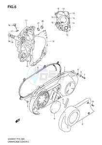 UH200 BURGMAN EU-UK drawing CRANKCASE COVER