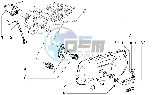 Starting motor-starter lever