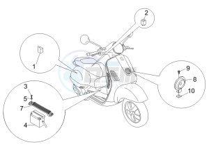 Granturismo 125 L E3 drawing Control switches - Battery - Horn