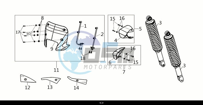 WIND SCREEN-R-L HANDLE GRIP COVER