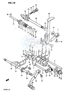 LT125 (E3) drawing GEAR SHIFTING (MODEL D)