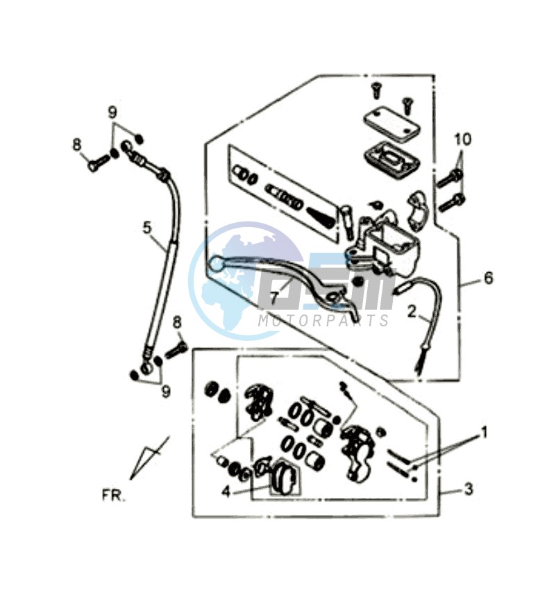 BRAKE CALIPER FOR / BRAKE LEVER CPL