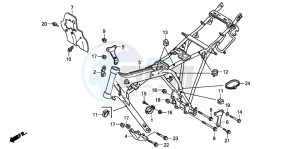 CB250P drawing FRAME BODY