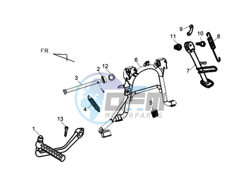 CENTRAL STAND - SIDE STAND - KICKSTARTER PEDAL