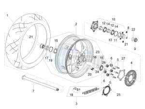 TUONO 1100 V4 FACTORY E4 ABS (EMEA, LATAM) drawing Rear wheel