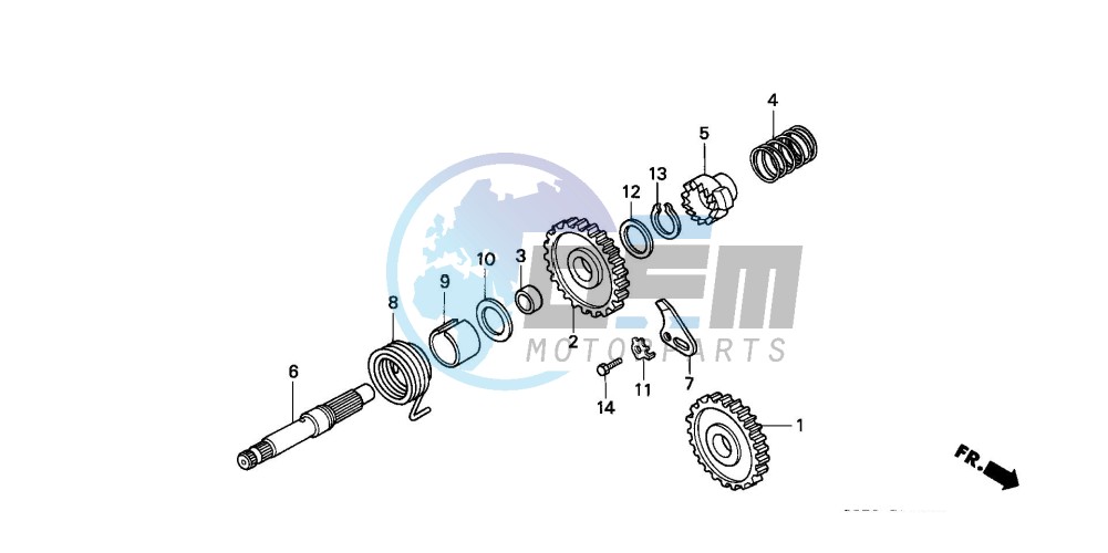 KICK STARTER SPINDLE