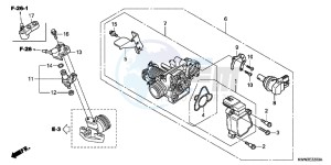 WW125D PCX125 - WW125 UK - (E) drawing THROTTLE BODY