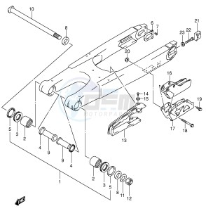 RM250 (E3-E28) drawing REAR SWINGING ARM (MODEL K4)