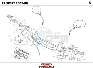 RR-50-SPORT-BLUE drawing HANDLEBAR - CONTROLS