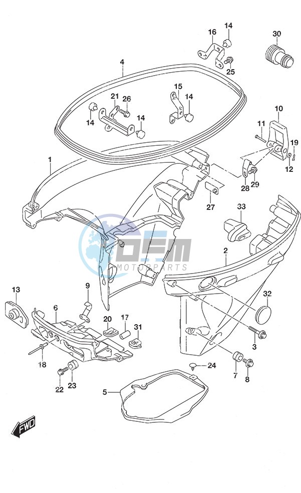 Side Cover Tiller Handle w/Power Tilt