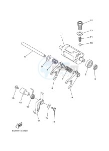 YFM450FWAD YFM45FGPB GRIZZLY 450 EPS (1CTC 1CTD 1CTE) drawing SHIFT CAM & FORK