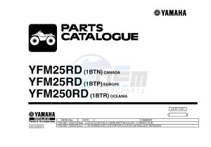 YFM250R YFM25RD RAPTOR 250 (1BTN 1BTP 1BTR) drawing .1-Front-Page