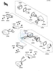 ZX 750 F [NINJA 750R] (F4) [NINJA 750R] drawing TURN SIGNALS