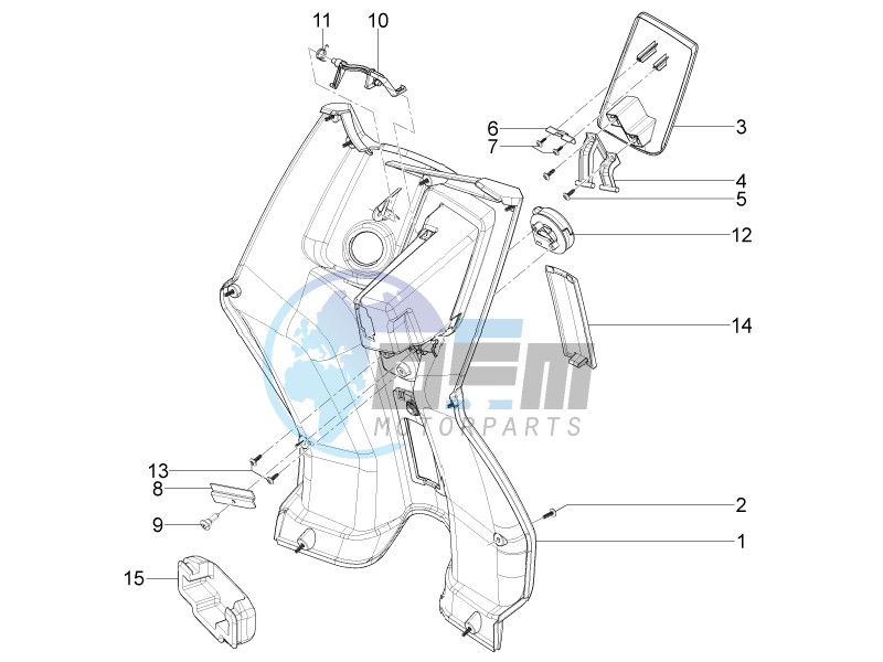 Front glove-box - Knee-guard panel