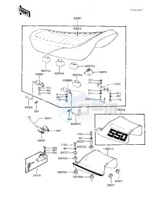 KZ 550 A (A3-A4) drawing SEAT_SEAT COVER -- 82-83 A3_A4- -