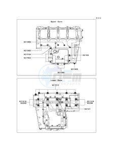 ZR 1000 B [Z1000] (7F-8F) B7F drawing CRANKCASE BOLT PATTERN