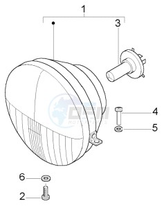 PX 150 E U.S.A. drawing Head light insert