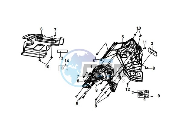 REAR FENDER REAR INNER FENDER