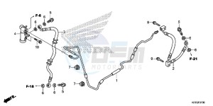 SH125G SH125S UK - (E) drawing REAR BRAKE HOSE/BRAKE PIPE