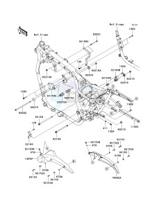 VN 1700 E [VULCAN 1700 CLASSIC] (9G-9FA) E9F drawing FRAME FITTINGS