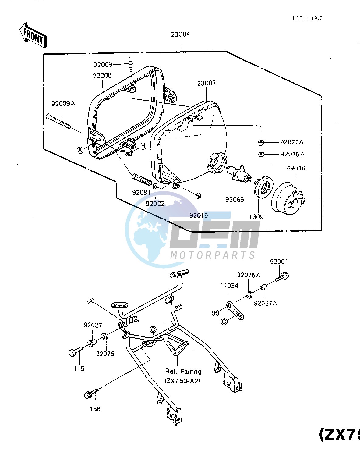 HEADLIGHT -- ZX750-A2- -