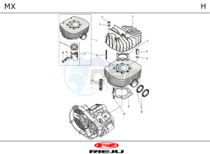 MX-F-D-RED 50 drawing ENGINE  CYLINDER PISTON